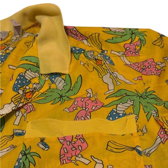 Vintage Tropical Print Safety-Pin Top – Size M - Picture 3 of 8